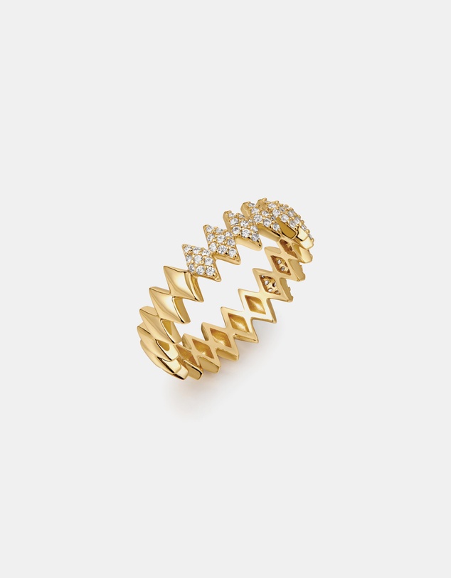 Ania Haie - Ania Haie Gold Half Pave Sparkle Ring
