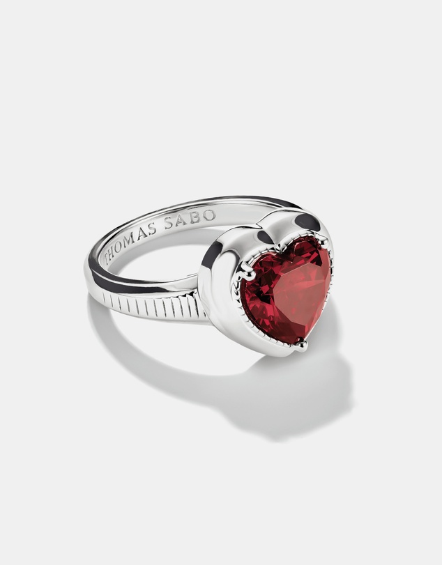 THOMAS SABO - THOMAS SABO Ring with Red Heart Zirconia Stone Silver