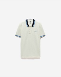 Calibre - Striped Trim Monogram Polo Cream