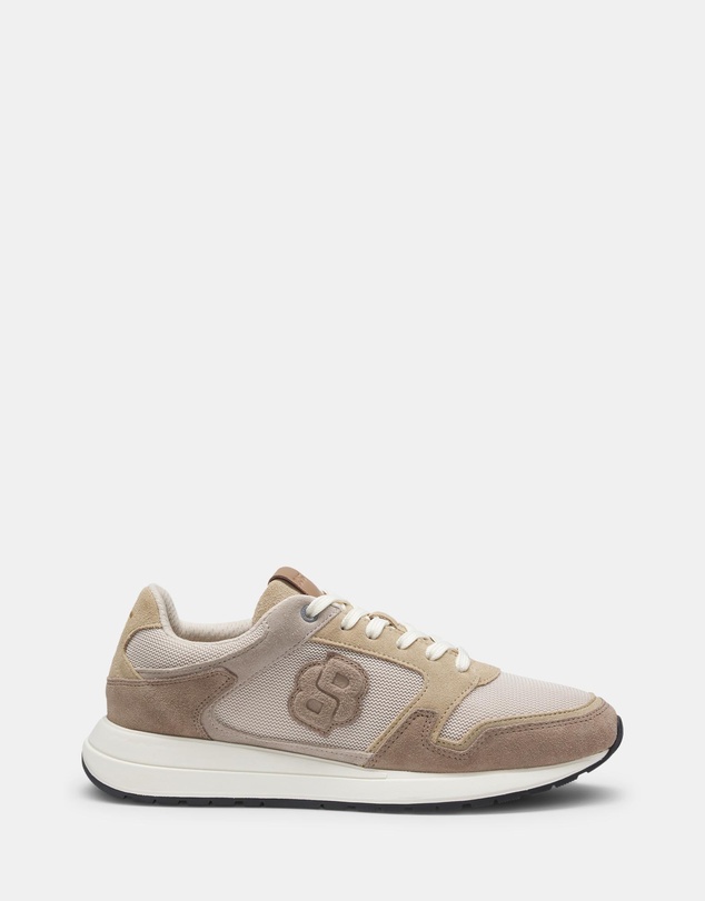 BOSS - Vinston Double B Monogram Suede Trainers - Men's