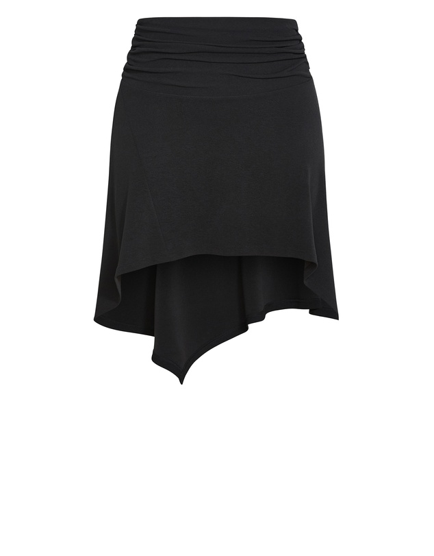 City Chic - Plus size Amber Asymmetrical Hem Skirt - black