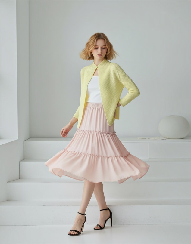 Mossée - Zelie Lightweight Pleated Cardigan