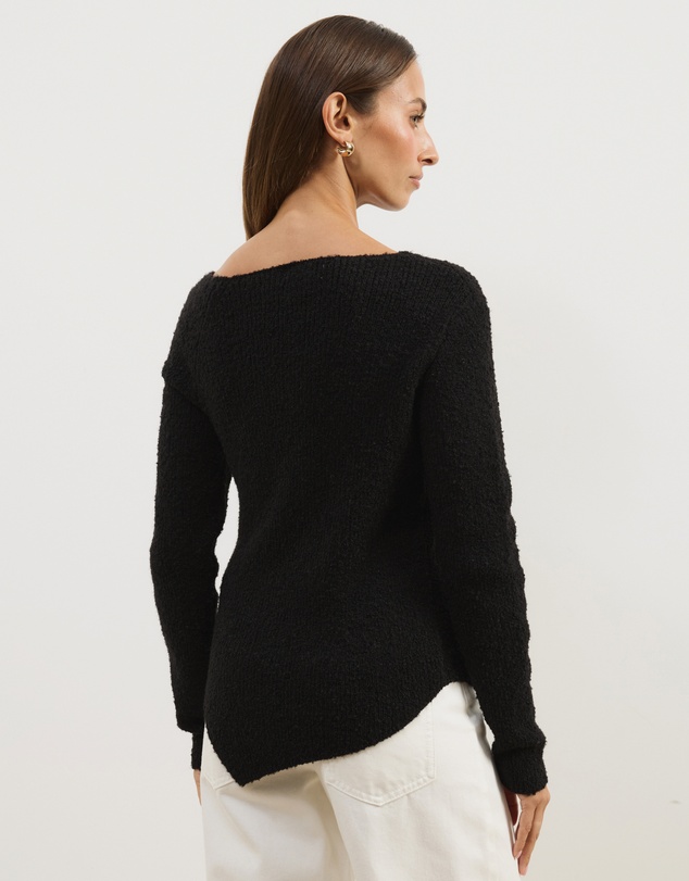 Atmos&Here - Toni Long Sleeve Knit With Asymmetric Neckline And Hem