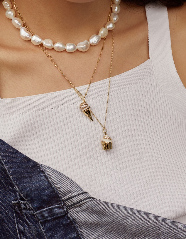 Wanderlust + Co - Cafe W+Co Ice-Cream Gold Necklace