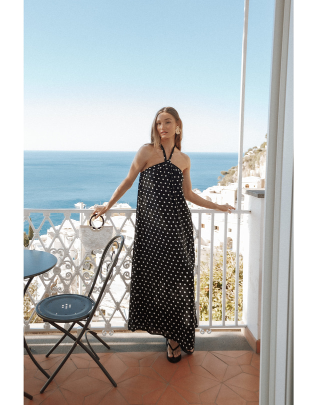 Petal & Pup - Theophania Maxi Dress - Black Polka Dot