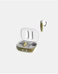 Friendie - AIR Focus ANC Pearl White and Gold Noise Cancelling Earbuds (True Wireless In Ear Headphones)
