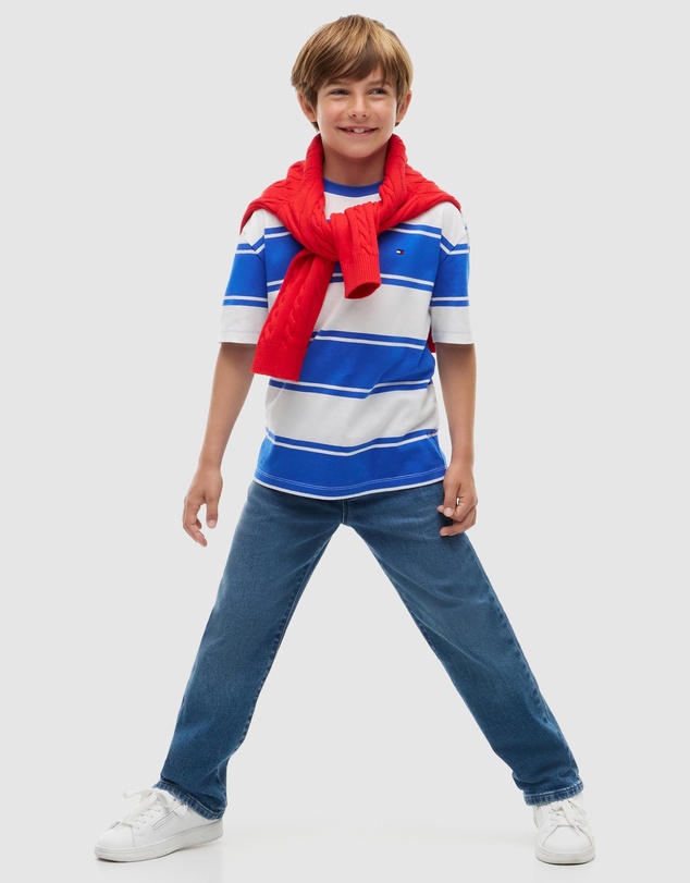 Tommy Hilfiger - Boys 8-16 Stripe Jersey Crew Neck T-Shirt - Teens