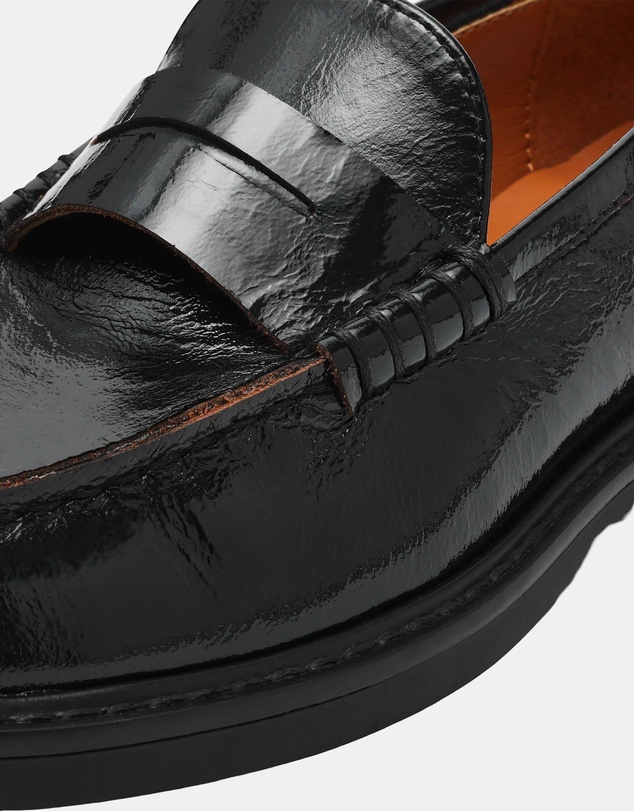 Steve Madden - Adison Black Leather Loafers