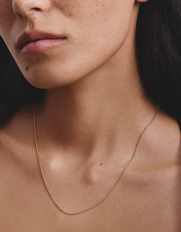 THOMAS SABO - Gold-Tone Stainless Steel Box Chain Necklace 1mm