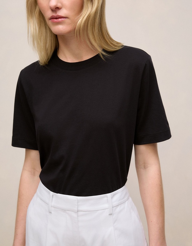 Trenery - Cotton Crew T-shirt in Black