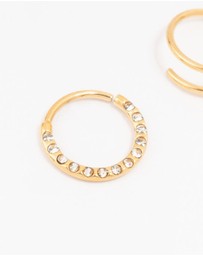 Lovisa - Gold Plated Cubic Zirconia And Spiral Nose 2-Pack