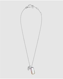 Philipp Plein - PLEIN CRYSTAL TAG Stainless Steel Rainbow Crystals Long Necklace
