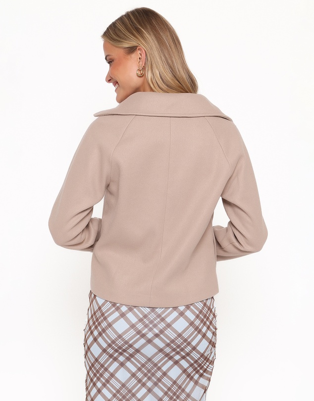 Petal & Pup - Saylor Cropped Car Coat - Oatmeal
