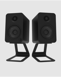 iWorld - Kanto SE4 Elevated Desktop Speaker Stands for Midsize Speakers - Pair, Black