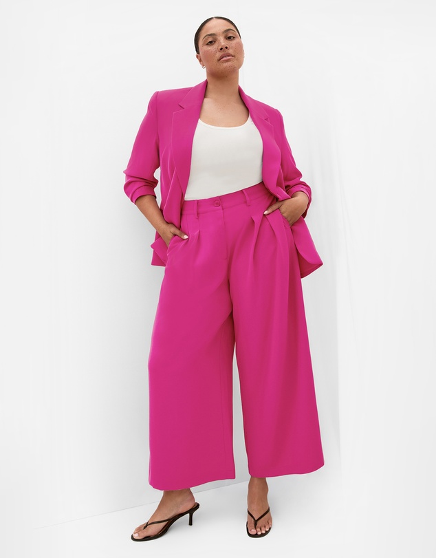 City Chic - Plus size Abbie Wide Leg Pant - framboise
