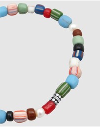 Kuzzoi - ICONIC EXCLUSIVE - Bracelet Men Beads Colourful with freshwater pearls in 925 sterling silver