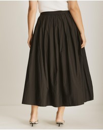 Atmos&Here Curvy - Niamh Cotton Pleated Midi Skirt