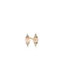 Michael Hill - Stud Earrings with Opal & Diamonds in 10kt Yellow Gold