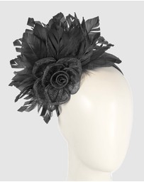 Max Alexander - Modern Black Racing Fascinator