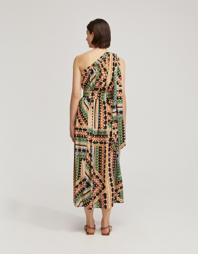 Oxford - Samina Printed One-Shoulder Dress