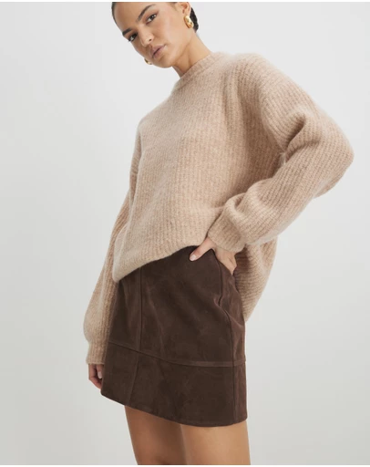 AERE - Anders Suede Look Mini Skirt