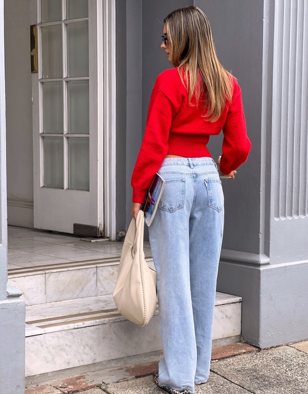 Beginning Boutique - She's Yours Light Wash Denim Wide Leg Boyfriend Jeans