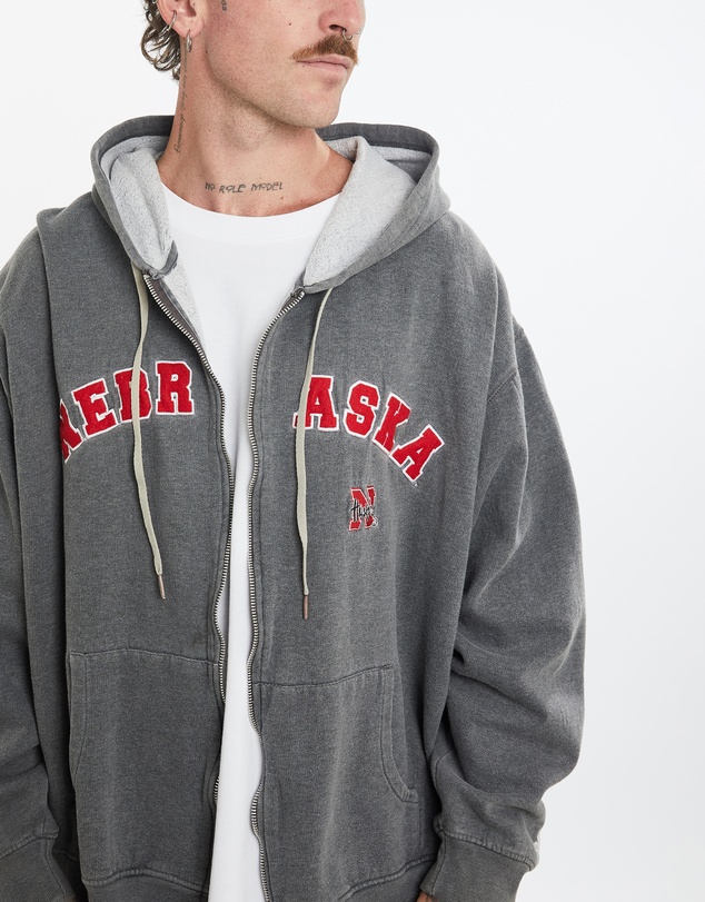 Vintage by The Real Deal - Pre Loved - Vintage 90s NCAA University of Nebraska Huskers Hooded Sweatshirt