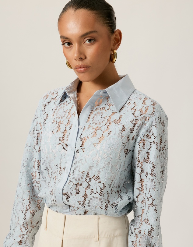 Tussah - Lace Satin Trim Shirt