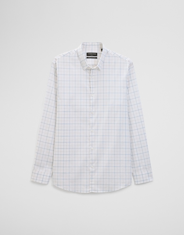 Country Road - Long Sleeve Slim Cut And Sew Grid Shirt
