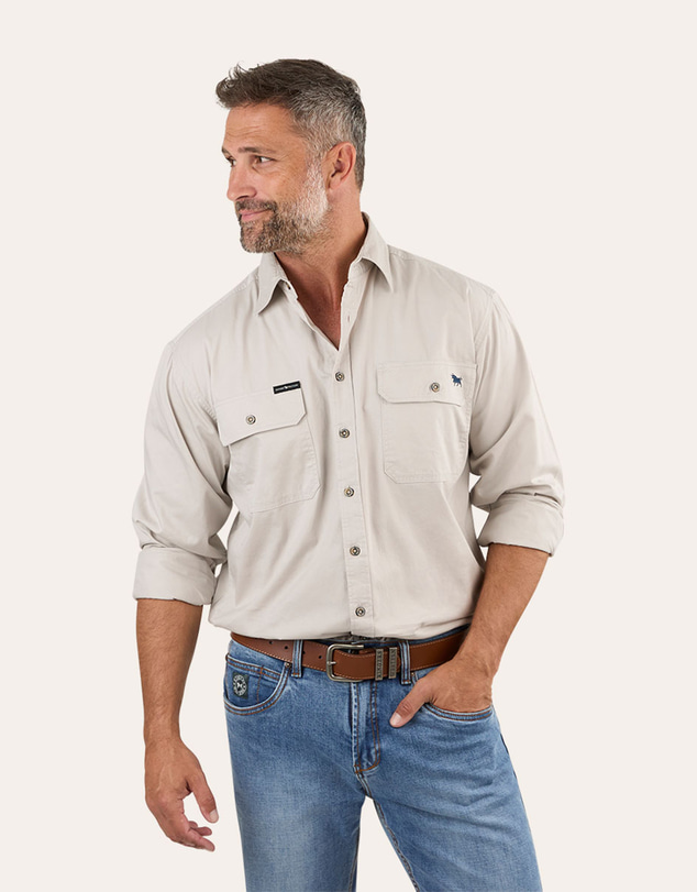 Ringers Western - King River Mens Half Button Work Shirt