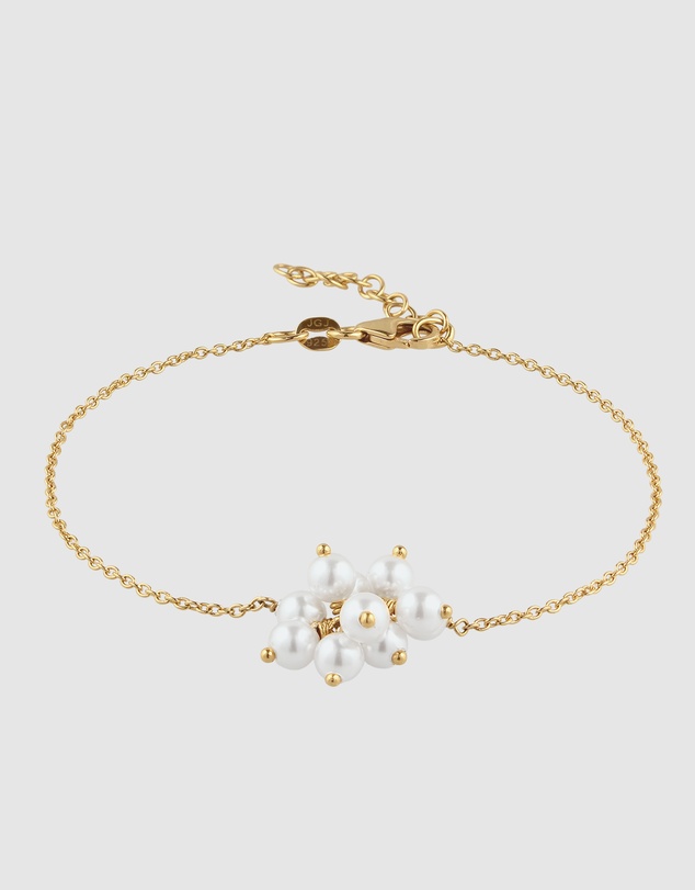Elli Jewelry - Bracelet Pearl Bridal 925 Sterling Silver Gold-Plated