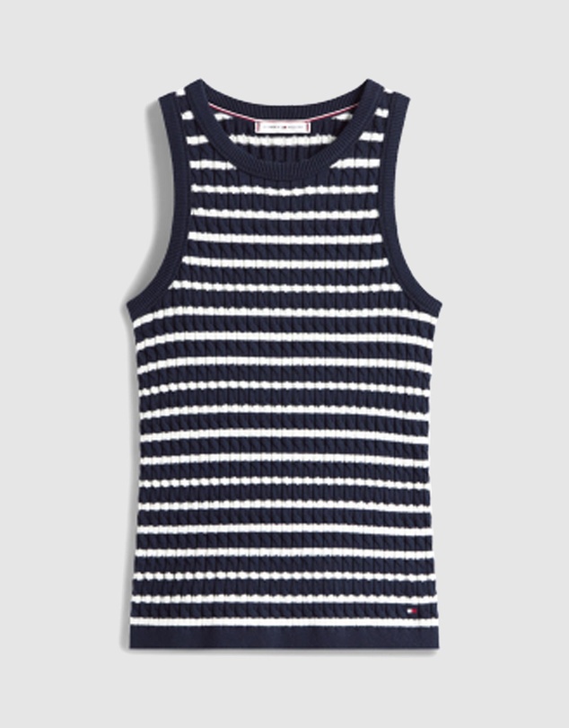 Tommy Hilfiger - Cable Knit Sleeveless Slim Sweater