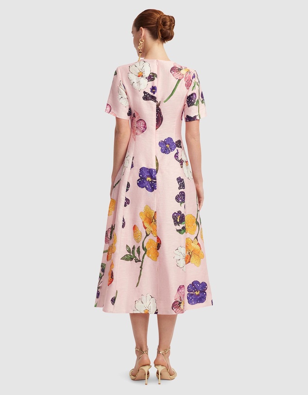 LEO LIN - Caroline Short Sleeve Midi Dress