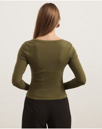 Atmos&Here - Organic Cotton Rib Scoop Neck Top