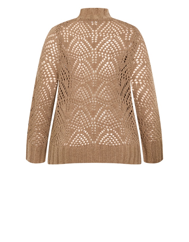 City Chic - Plus size Beck Wool Blend Jumper - mushroom