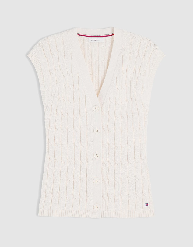 Tommy Hilfiger - Mid Gauge Cable Vest Cardigan