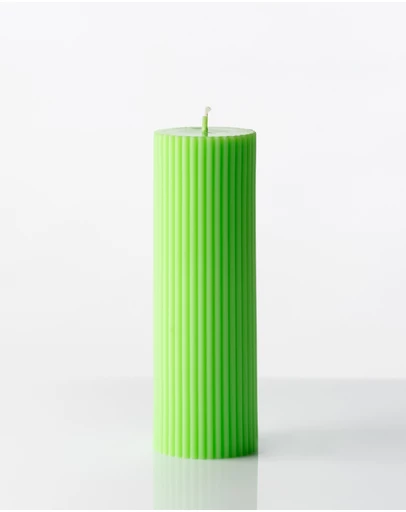 XRJ Celebrations - Pillar Neon Green Candle