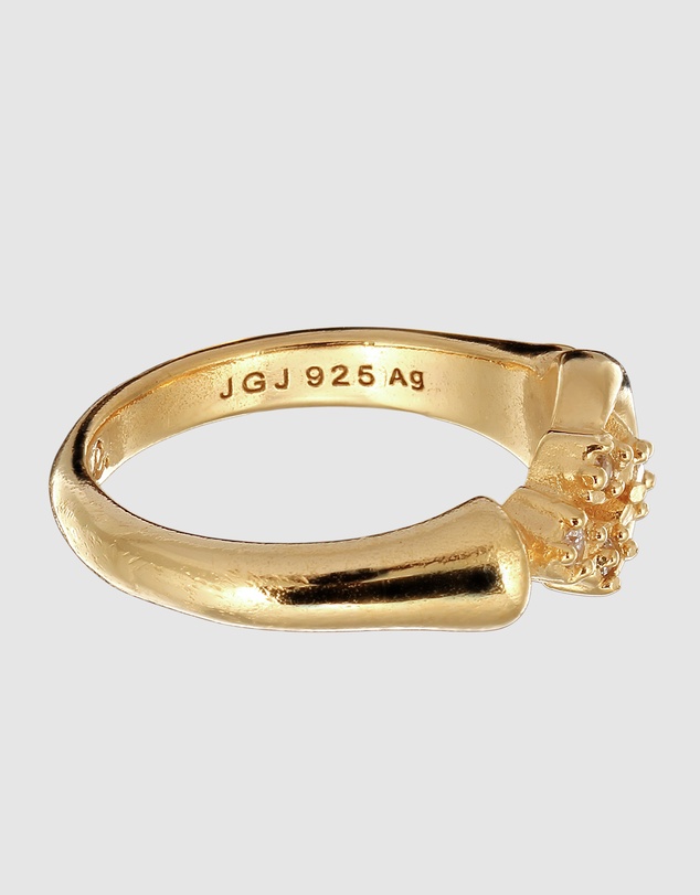 Elli Jewelry - Topaz Moon Band Ring in Gold-Plated 925 Silver