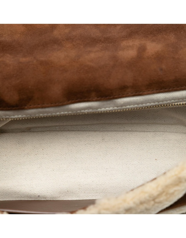 Pre-Loved by Azura Reborn - Pre-Loved Medium Suede and Shearling Patchwork Jamie Shoulder Bag