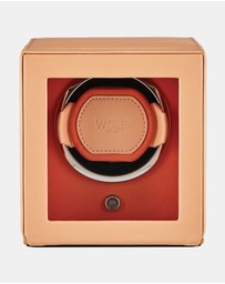 Wolf - WOLF Cub Seltzer Single Watch Winder with Cover Peach/Orange