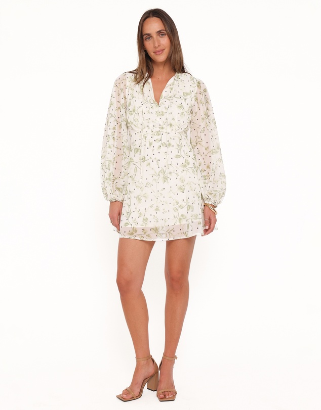 Petal & Pup - Aimee Mini Dress - Green Leaf
