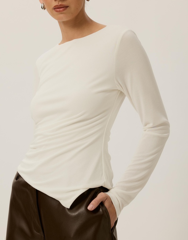 Tussah - Bonnie Asymmetric Ruched Long Sleeve Top