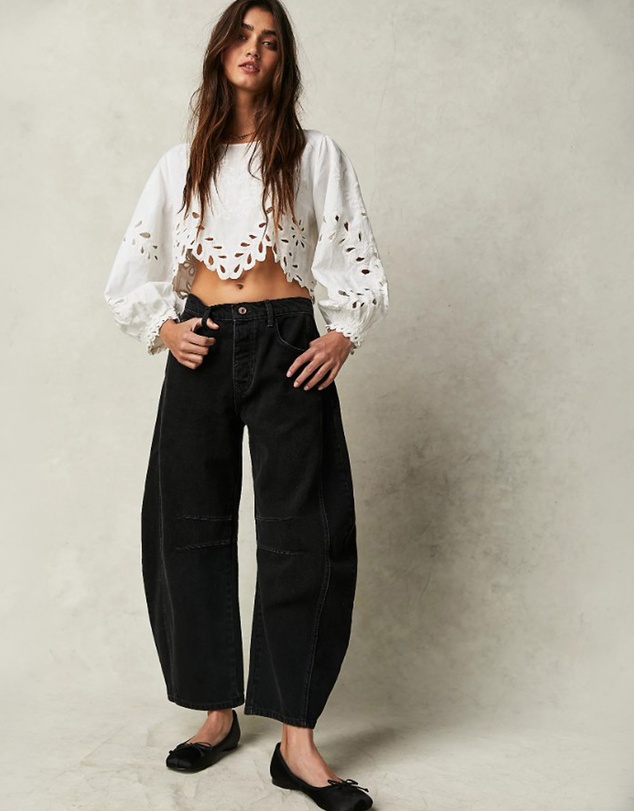 Free People - Good Luck Mid Rise Barrel Jeans