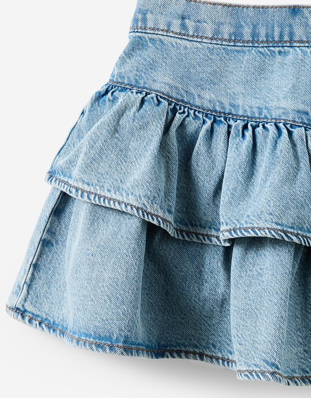 Cotton On Kids - Frill Denim Skirt