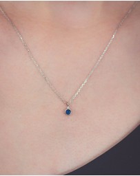 Georgini - Natural Sapphire And Diamond September Silver Pendant