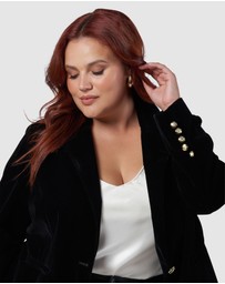 Pink Dusk by Curve Project - Suddenly Fine Velvet Blazer