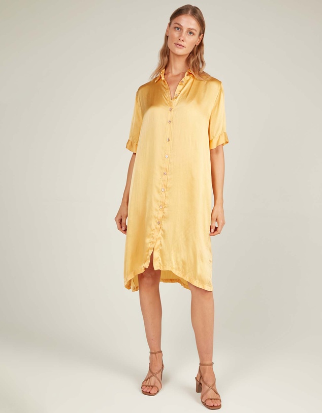 Primness - Glossed Shirt Dress