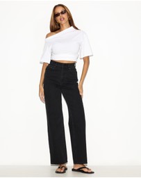 Dazie - London High Waisted Wide Leg Jeans
