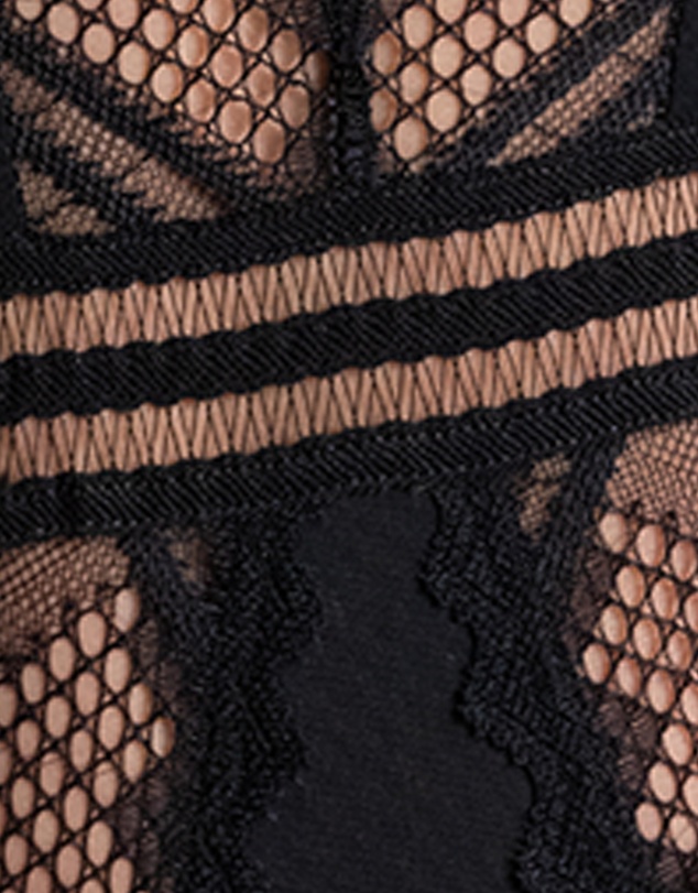 Passionata - Rodeo Plunge Opaque & Lace Lingerie Bodysuit