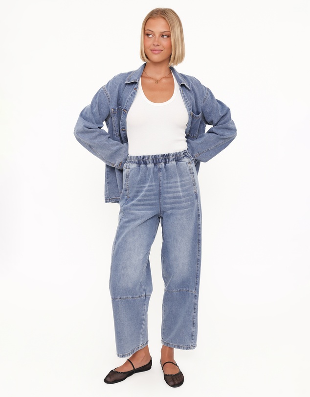 Petal & Pup - Sophie Cropped Barrel Jean - Medium Wash